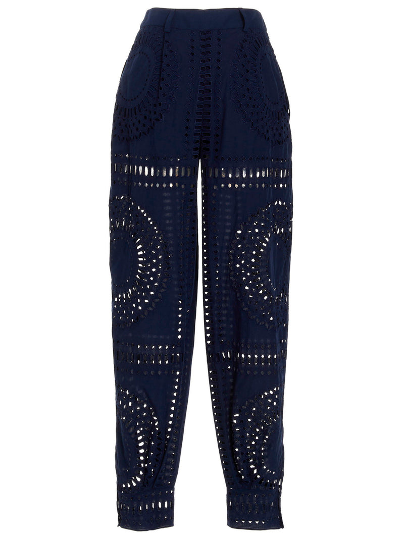 Alberta Ferretti Alberta Ferretti Embroidered Cotton Pants