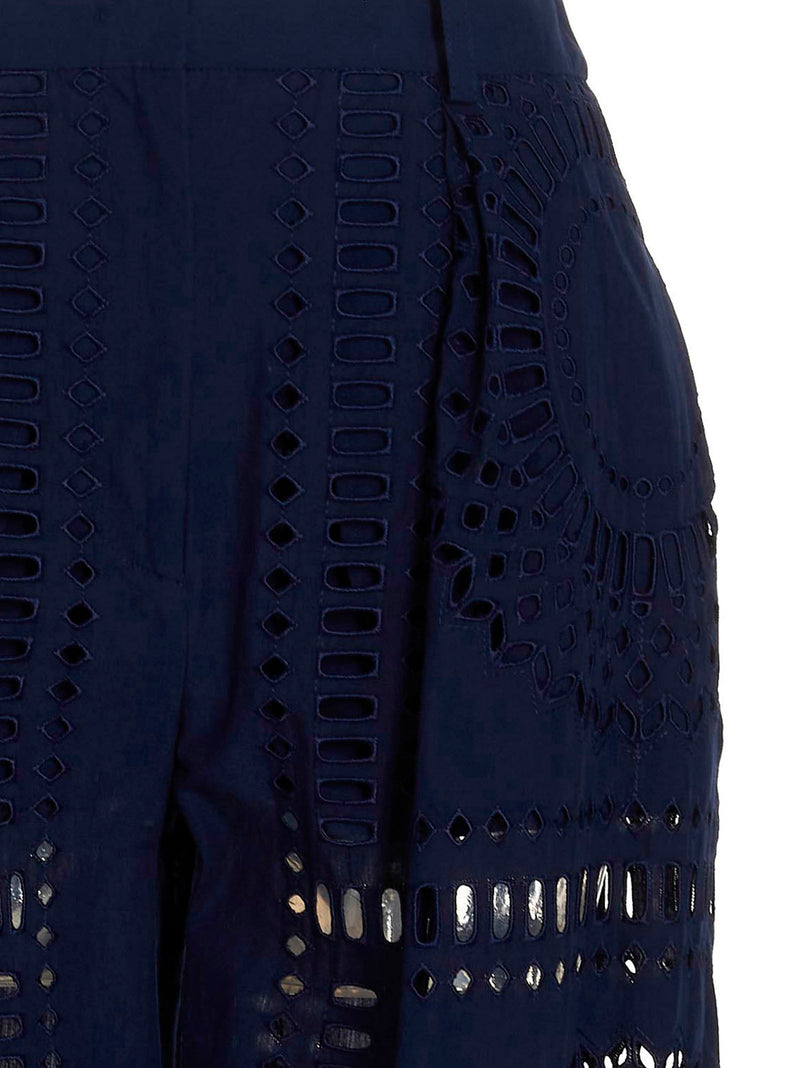 Alberta Ferretti Alberta Ferretti Embroidered Cotton Pants