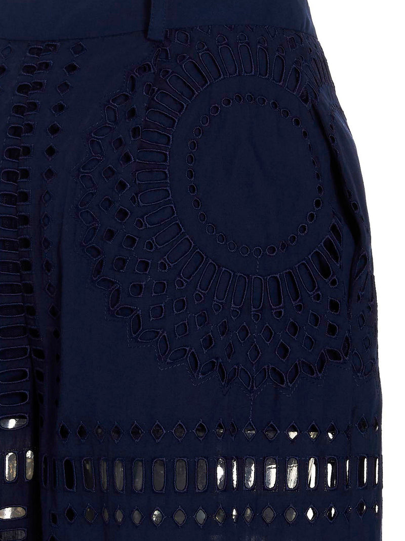 Alberta Ferretti Alberta Ferretti Embroidered Cotton Pants