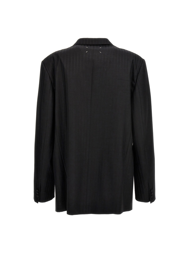 Maison Margiela Striped Single Breast Blazer Jacket | Urbalenti | Urbale... | Urbalenti™ NYC