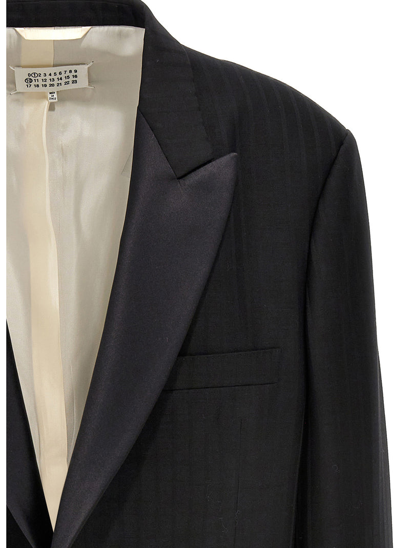 Maison Margiela Striped Single Breast Blazer Jacket | Urbalenti | Urbale... | Urbalenti™ NYC