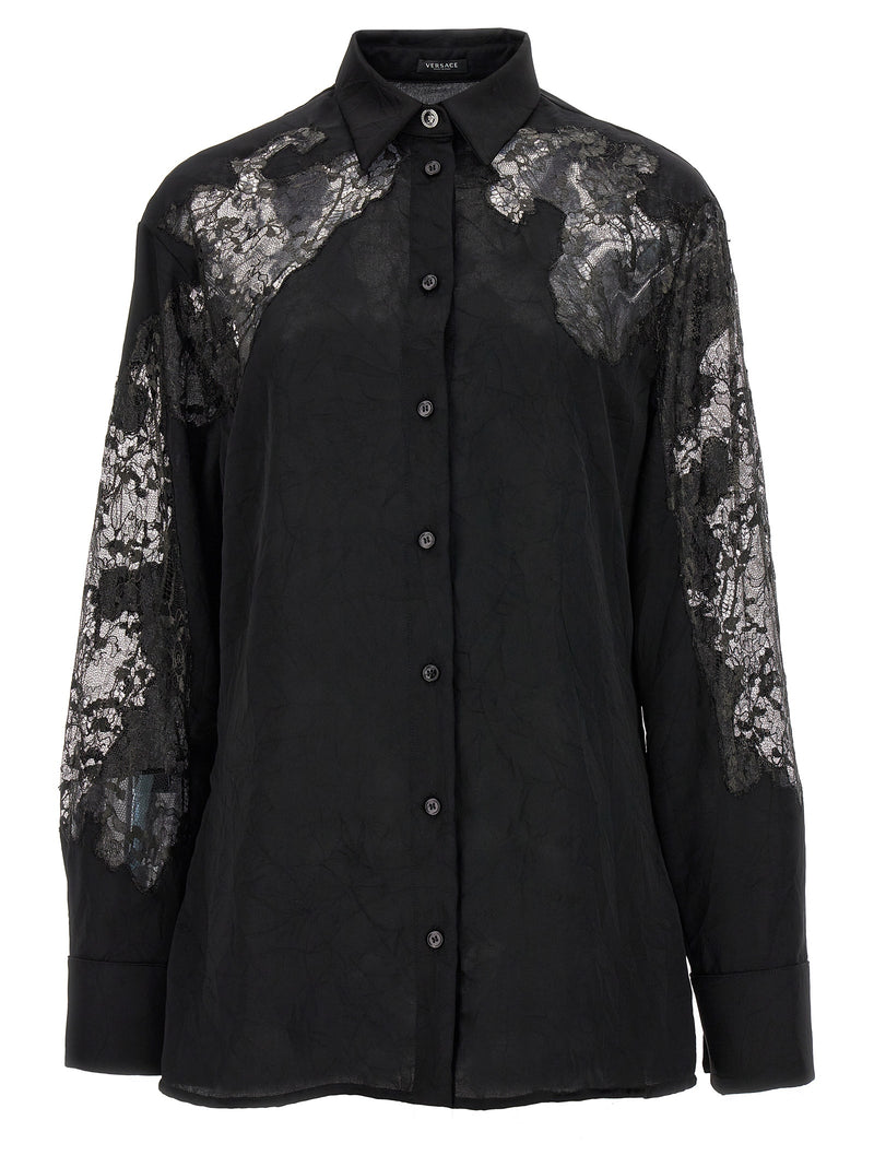 Versace Satin Lace Shirt | Urbalenti™ NYC