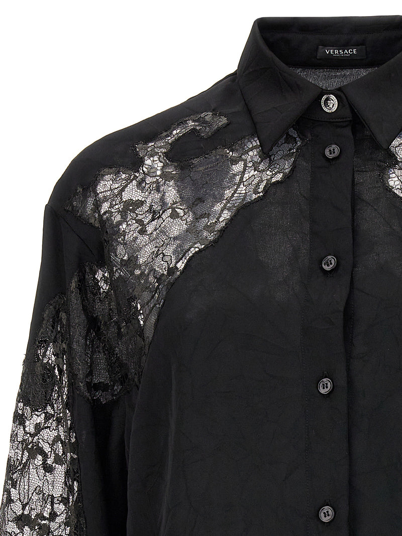 Versace Satin Lace Shirt | Urbalenti™ NYC