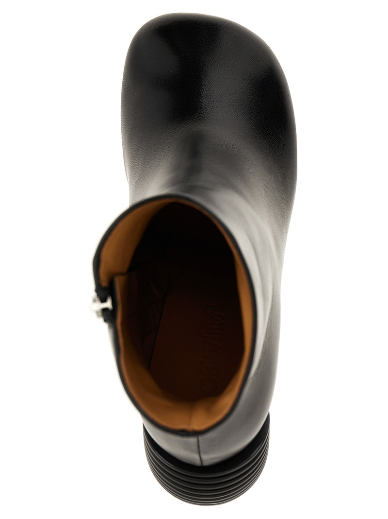 Off White Tonal Spring Ankle Boots | Urbalenti™ NYC