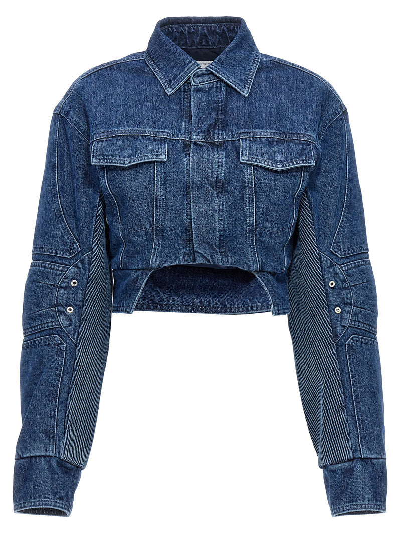 Off White Motorcycle Denim Jacket | Urbalenti™ NYC