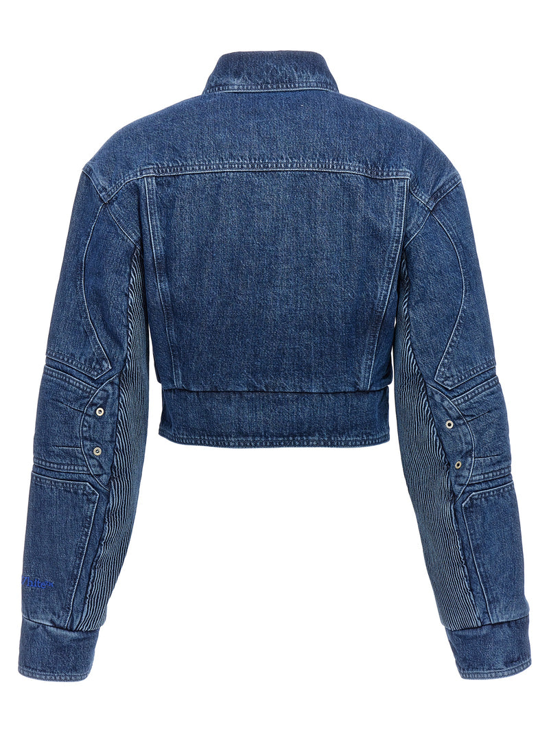 Off White Motorcycle Denim Jacket | Urbalenti™ NYC