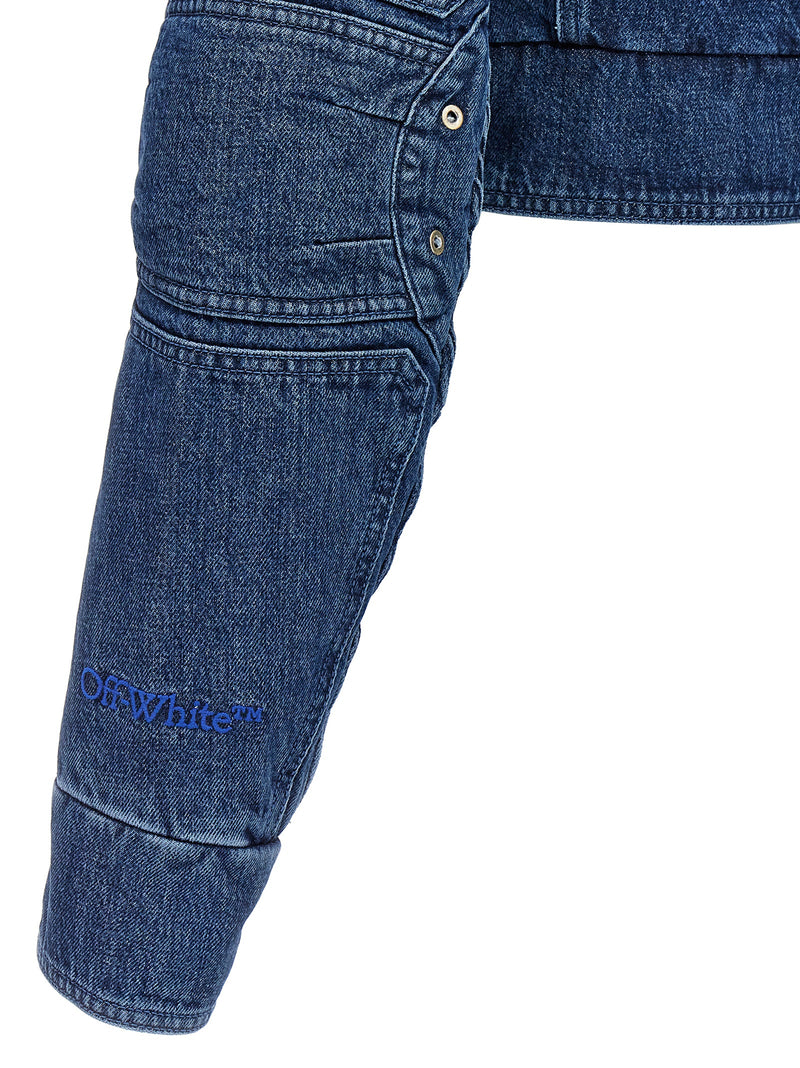 Off White Motorcycle Denim Jacket | Urbalenti™ NYC
