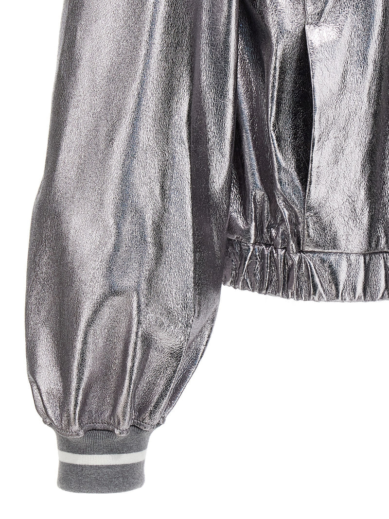 Brunello Cucinelli Brunello Cucinelli Laminated Leather Bomber Jacket