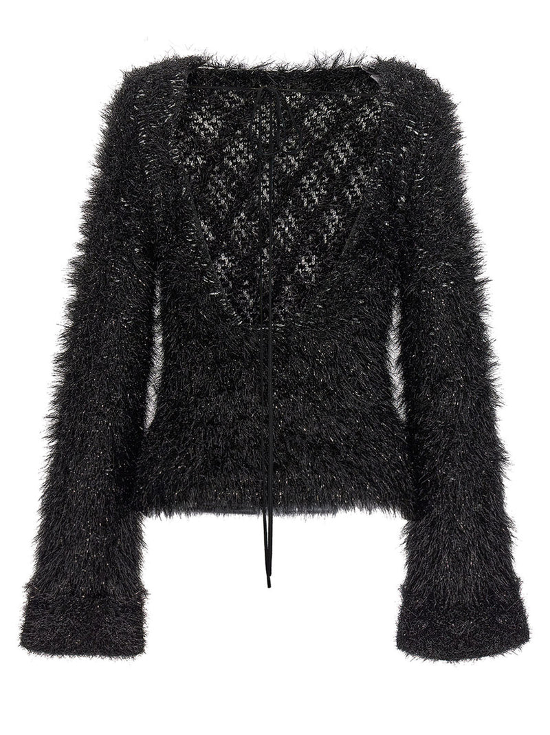 Victoria Beckham Cut-out Lurex Sweater | Urbalenti™ NYC