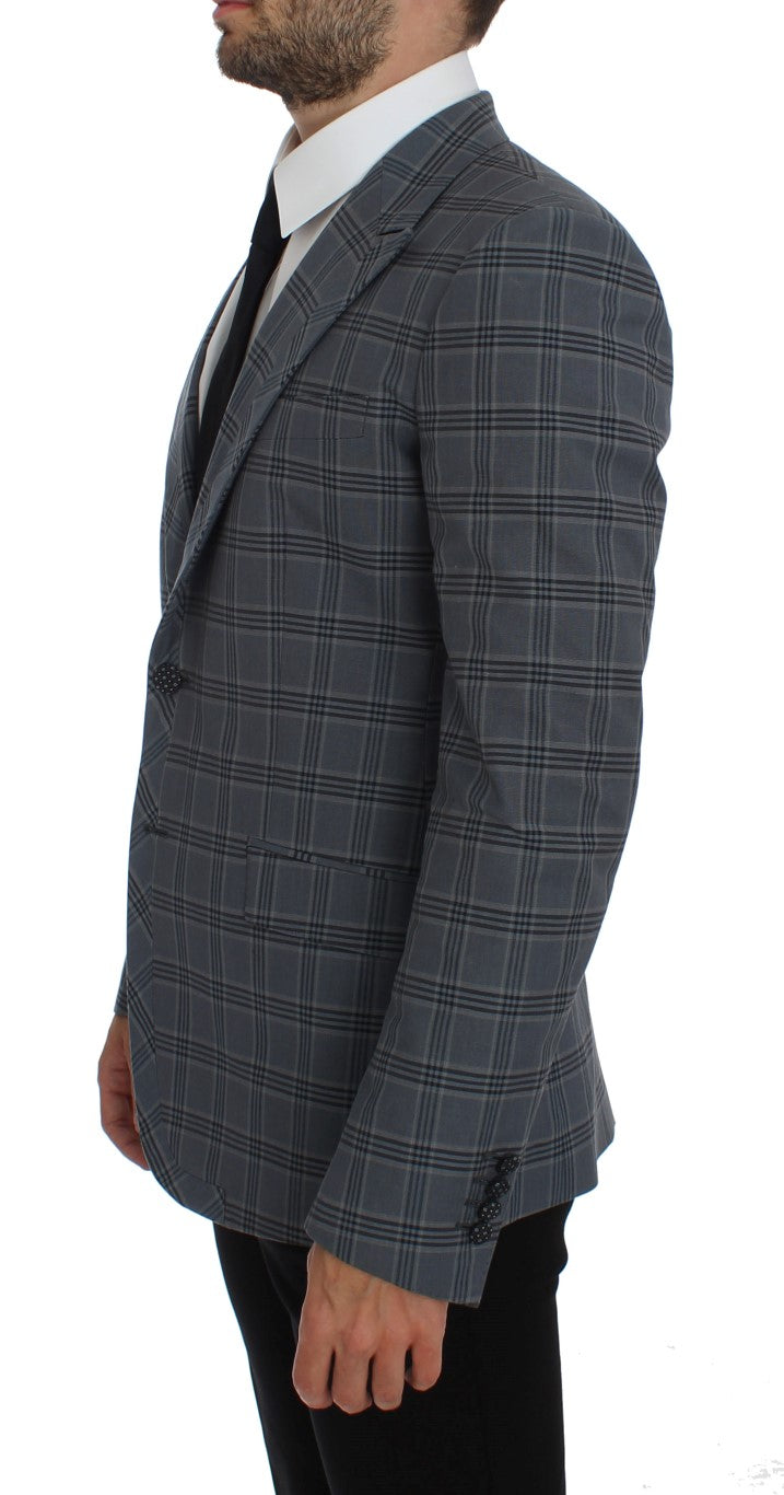 Blazer de corte slim xadrez azul Dolce & Gabbana