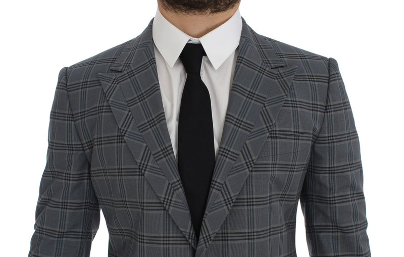 Blazer de corte slim xadrez azul Dolce & Gabbana