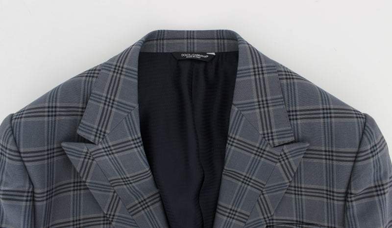 Blazer de corte slim xadrez azul Dolce & Gabbana