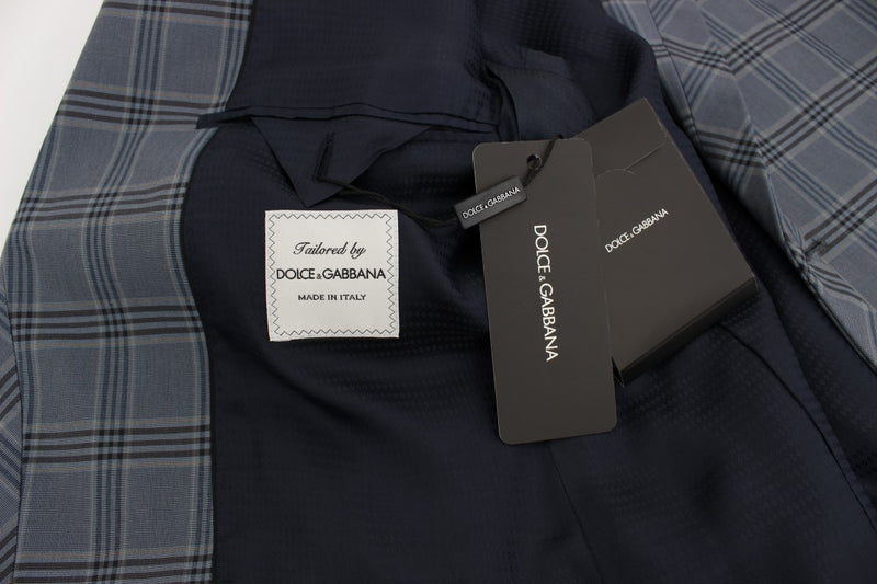 Blazer de corte slim xadrez azul Dolce & Gabbana