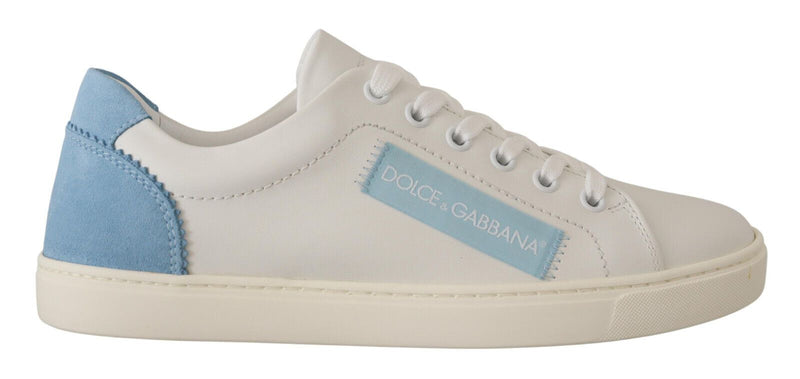 Sneakers basse Dolce & Gabbana in pelle bianca e blu