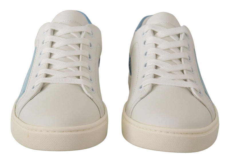 Sneakers basse Dolce & Gabbana in pelle bianca e blu