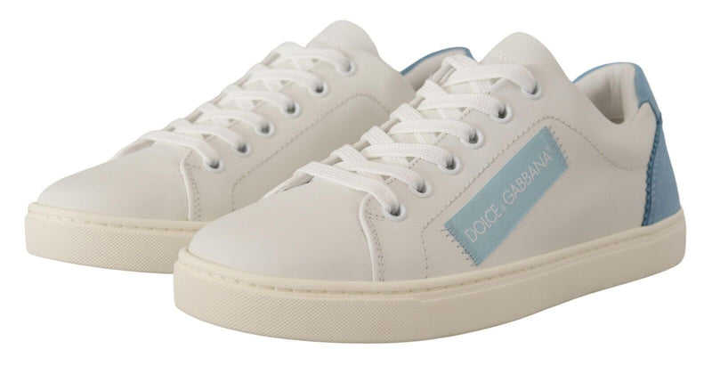 Sneakers basse Dolce & Gabbana in pelle bianca e blu