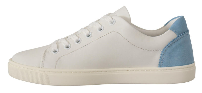 Sneakers basse Dolce & Gabbana in pelle bianca e blu