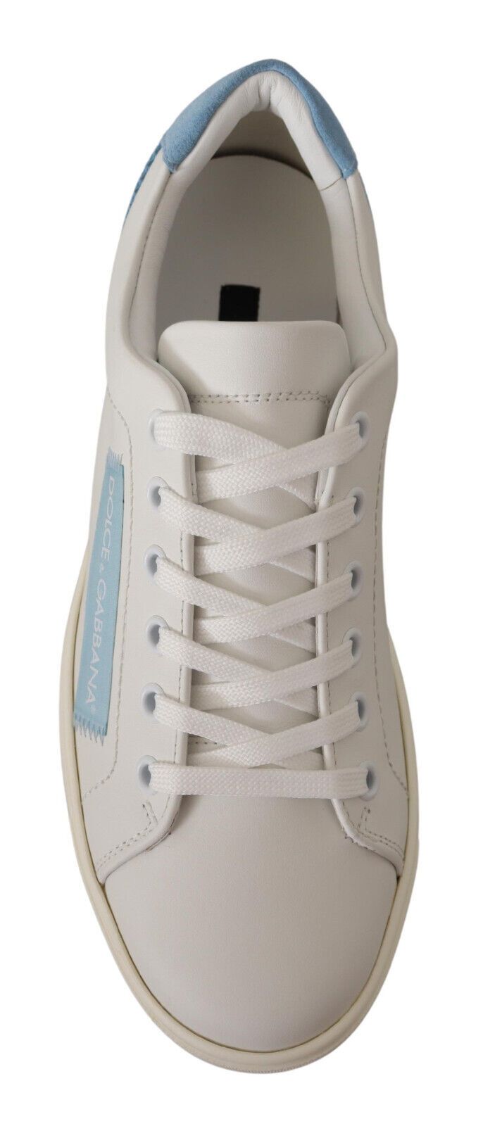 Sneakers basse Dolce & Gabbana in pelle bianca e blu