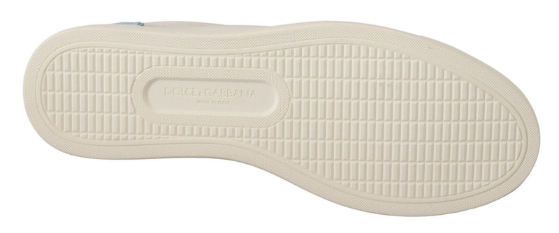 Sneakers basse Dolce & Gabbana in pelle bianca e blu