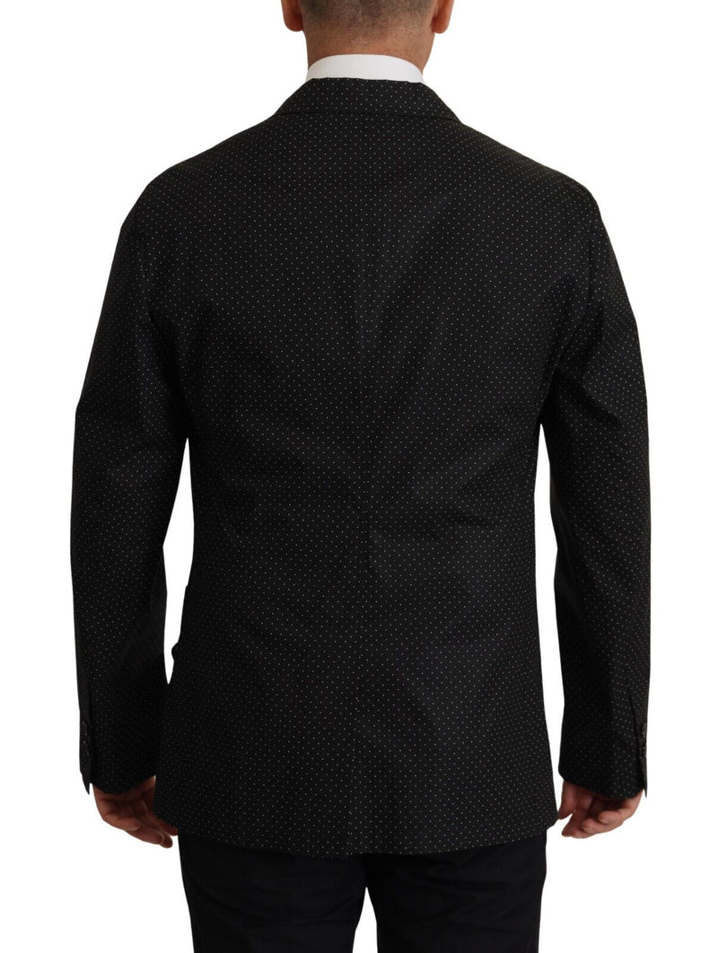 Veste blazer en coton noir à pois Dolce & Gabbana
