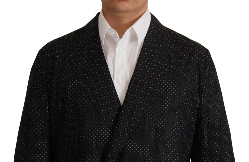 Veste blazer en coton noir à pois Dolce & Gabbana