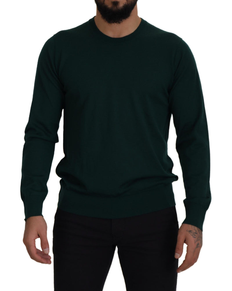 Suéter de cachemira verde de cuello redondo de Dolce & Gabbana