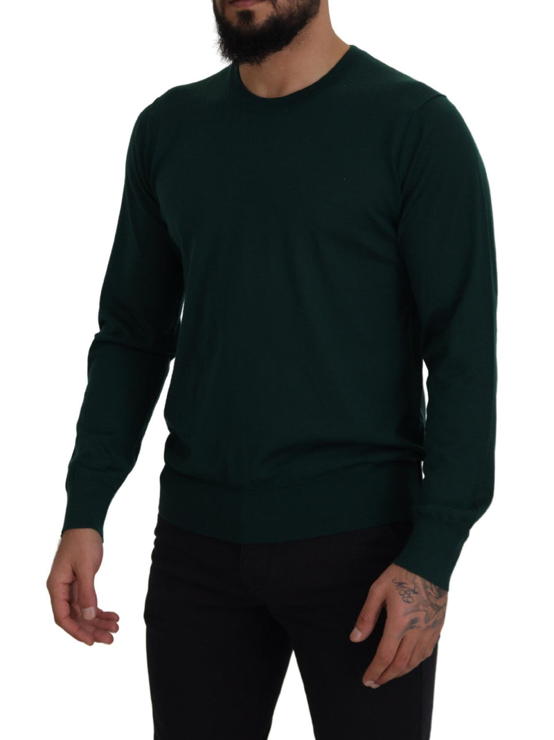Suéter de cachemira verde de cuello redondo de Dolce & Gabbana