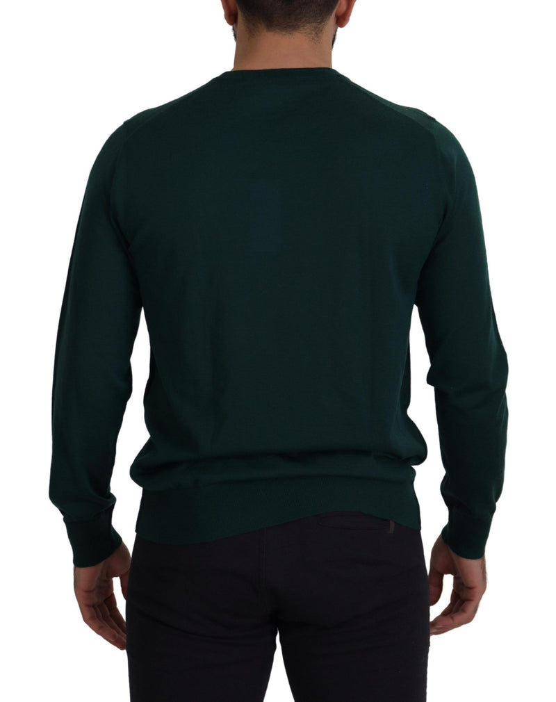 Suéter de cachemira verde de cuello redondo de Dolce & Gabbana