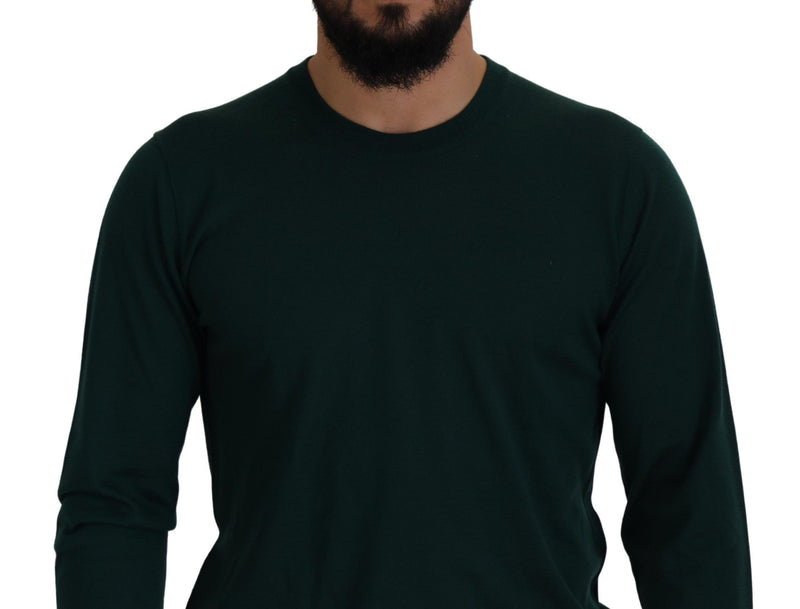 Suéter de cachemira verde de cuello redondo de Dolce & Gabbana