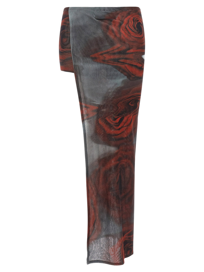Jean Paul Gaultier Jean Paul Gaultier The Red Blurry Roses Skort