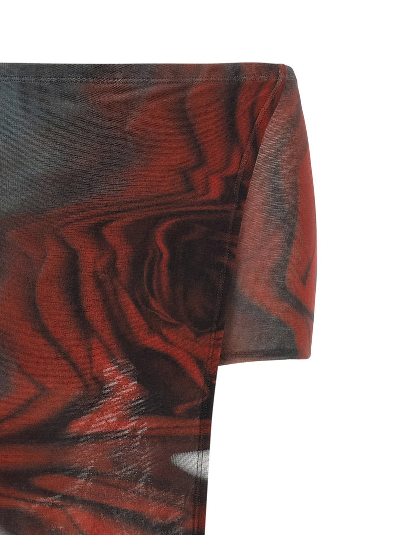Jean Paul Gaultier Jean Paul Gaultier The Red Blurry Roses Skort