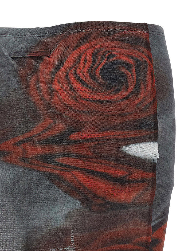 Jean Paul Gaultier Jean Paul Gaultier The Red Blurry Roses Skort