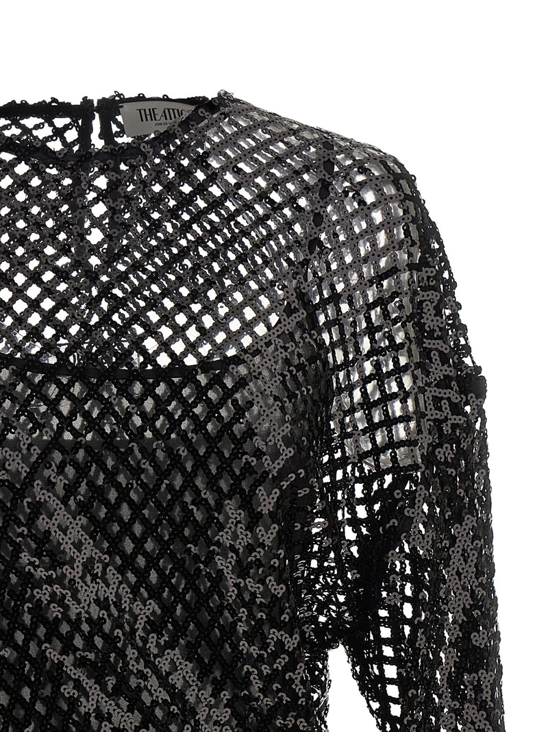 The Attico Sequin Mesh Dress | Urbalenti™ NYC