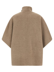 Back view of Max Mara Derrik Cape - Cashmere - Style 600001 showcasing the elegant silhouette of the Max Mara Cape Jacket. Designed for Fall - Winter 2025/2026, it offers chic comfort in women's clothing, perfect for layering.