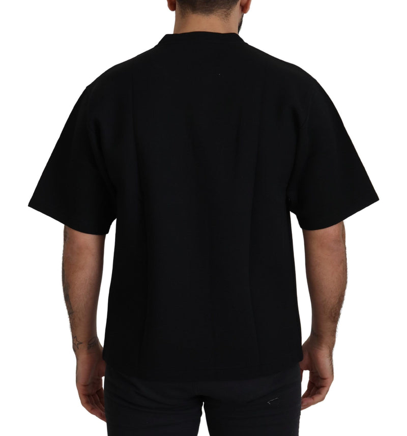 T-shirt Dolce & Gabbana noir en coton à col rond avec logo