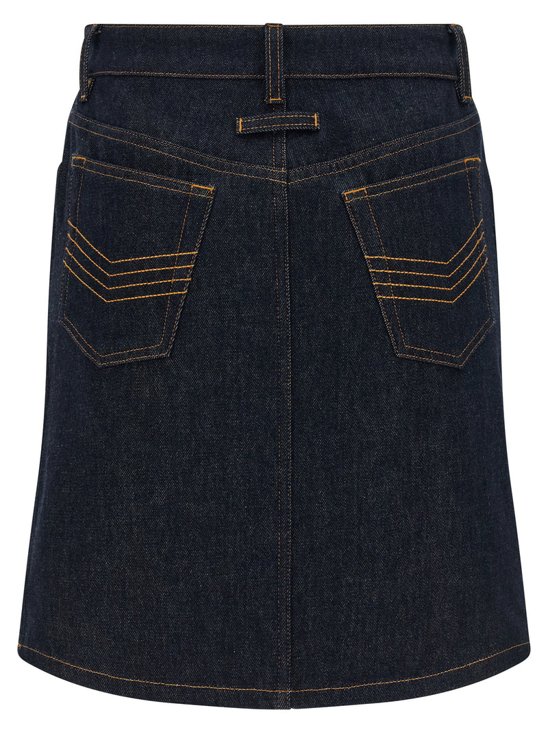 Jean Paul Gaultier Jean Paul Gaultier Denim Mini Skirt With Cuts And Turn Up Skirt