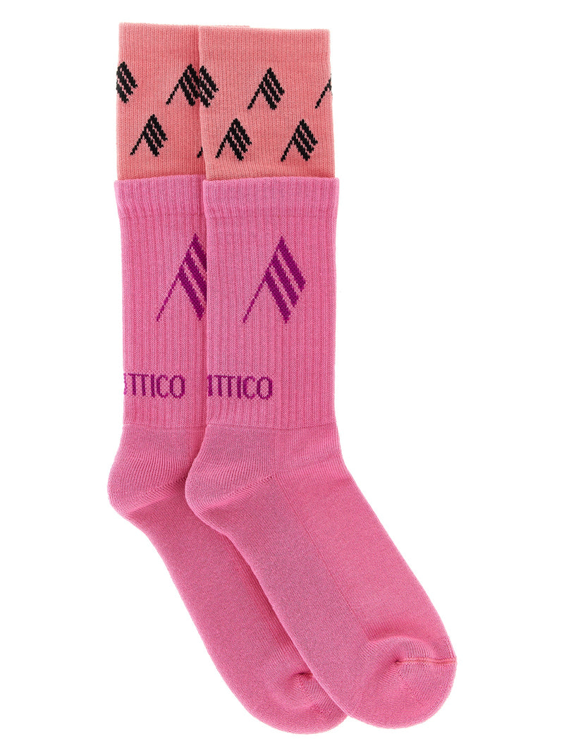 The Attico Double Layer Logo Socks | Urbalenti™ NYC