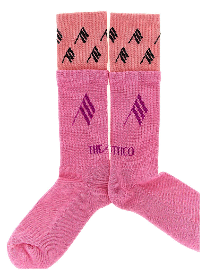 The Attico Double Layer Logo Socks | Urbalenti™ NYC