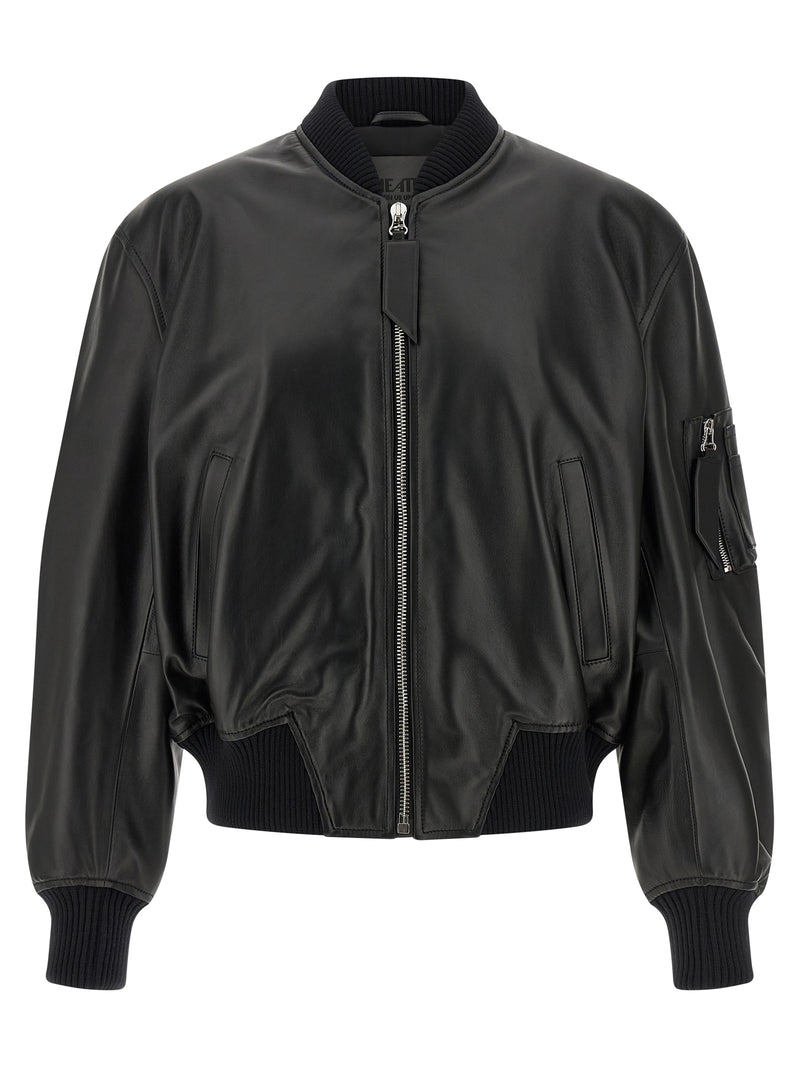 The Attico Leather Bomber Jacket | Urbalenti™ NYC