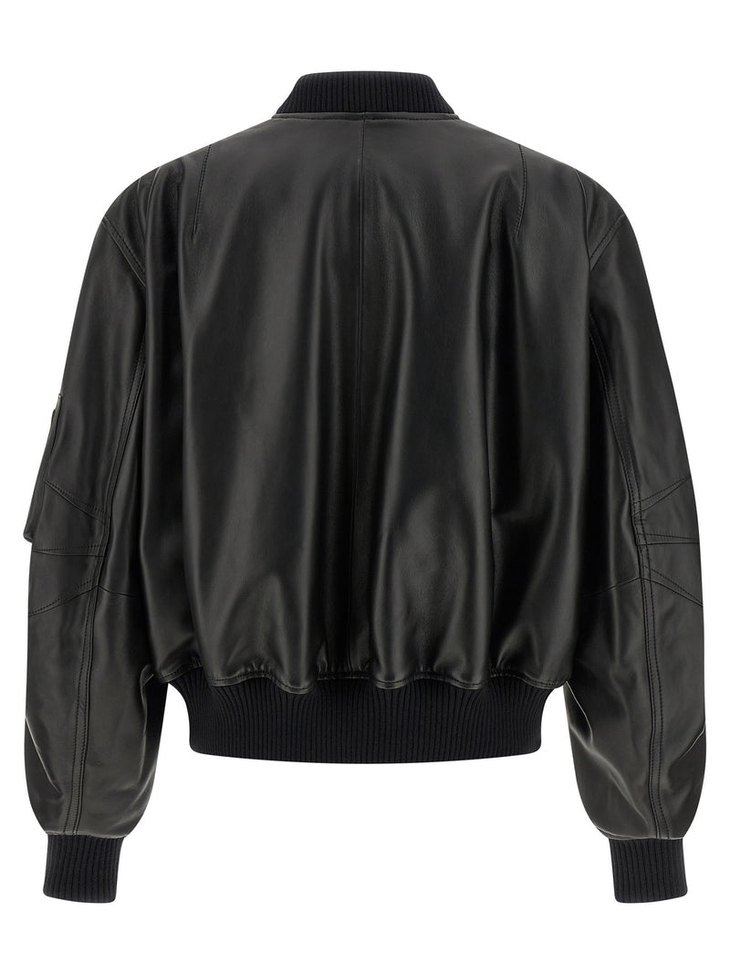 The Attico Leather Bomber Jacket | Urbalenti™ NYC