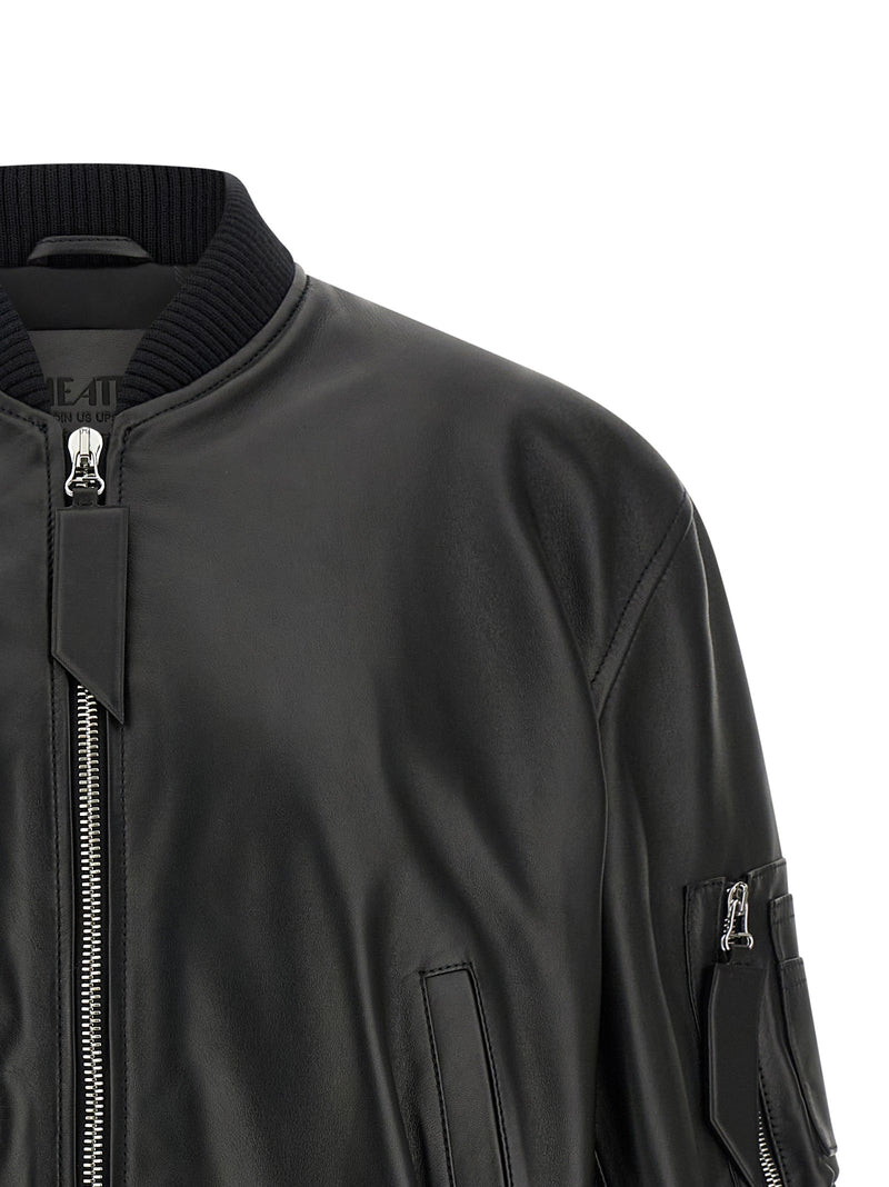 The Attico Leather Bomber Jacket | Urbalenti™ NYC