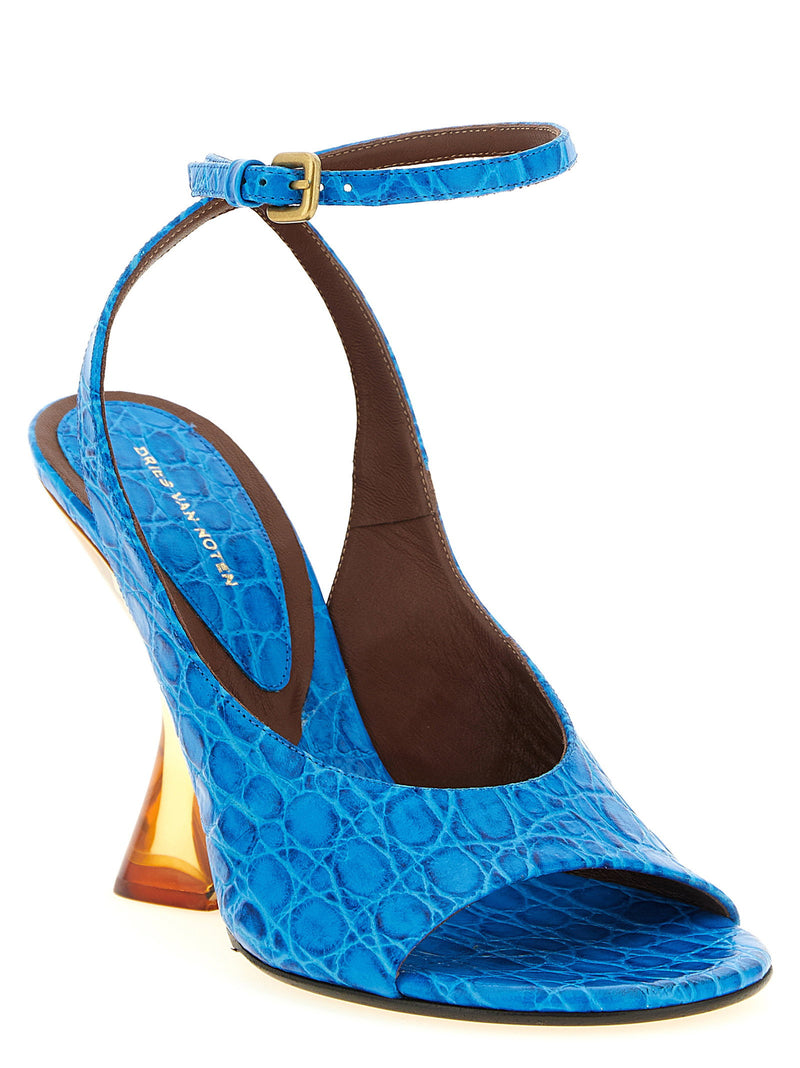 Dries Van Noten Dries Van Noten Embossed Leather Sandals