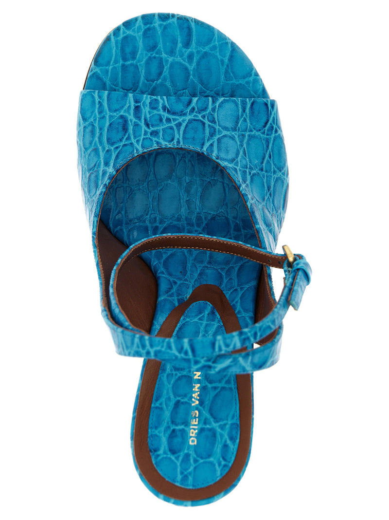 Dries Van Noten Dries Van Noten Embossed Leather Sandals