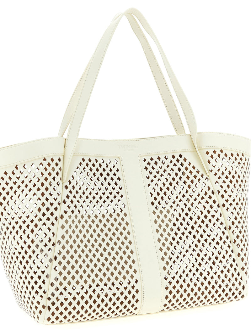Twin Set Twin Set Openwork Leather Shopping Bag