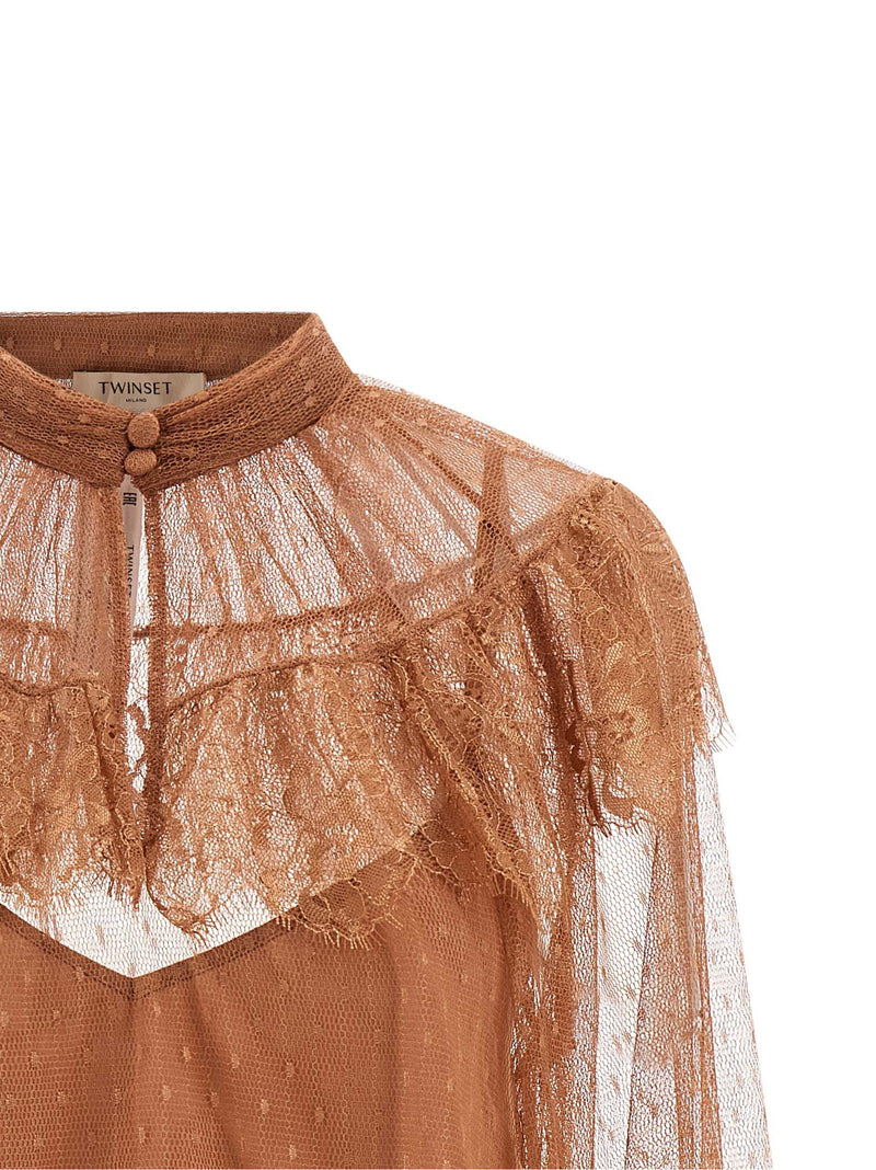Twin Set Twin Set Tulle Plumetis Blouse