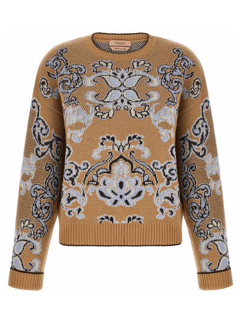 Twin Set Twin Set Jacquard Wool Blend Sweater