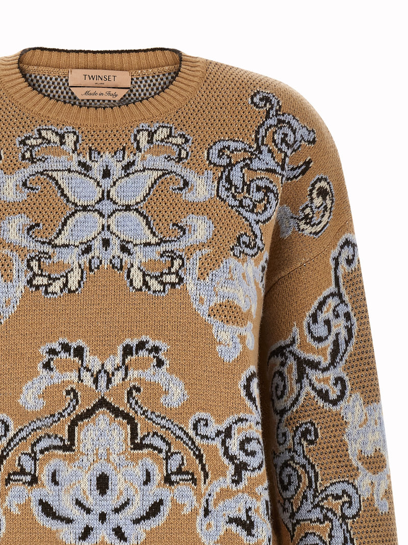 Twin Set Twin Set Jacquard Wool Blend Sweater