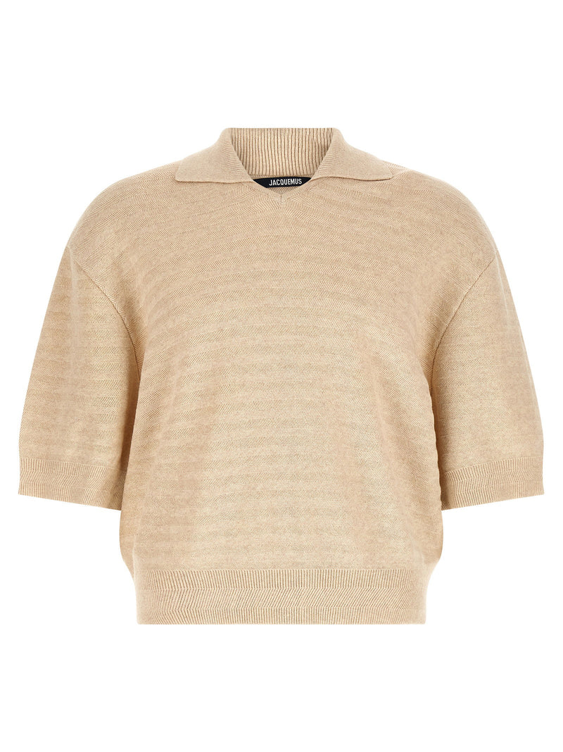 Jacquemus Jacquemus Le Polo Maille Chevron Polo Shirt