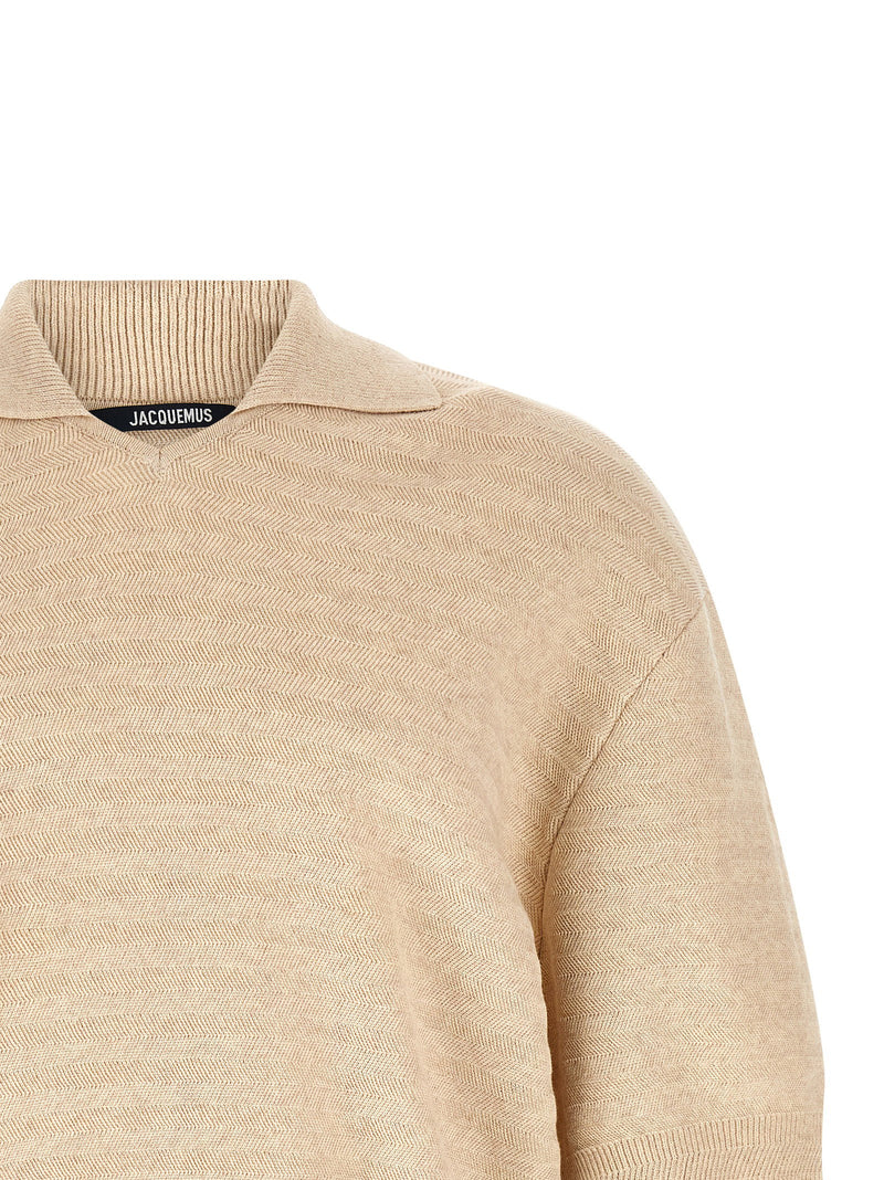 Jacquemus Jacquemus Le Polo Maille Chevron Polo Shirt