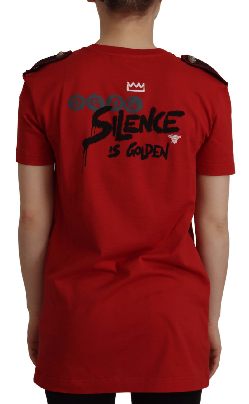 T-shirt girocollo rossa Amor Vincit Omnia Dolce & Gabbana